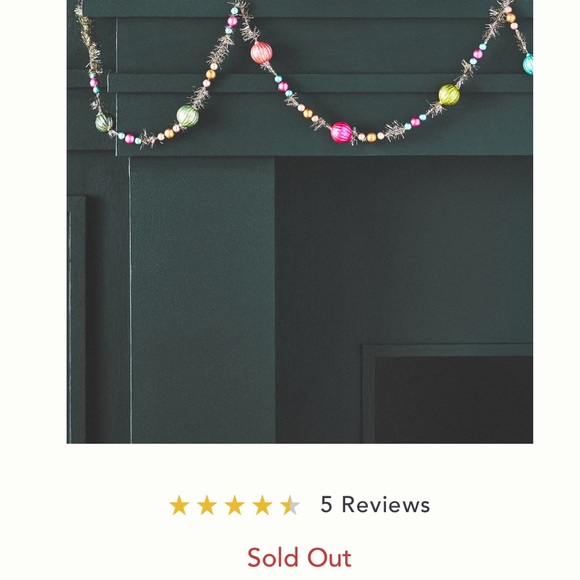 Vintage Pastel Tinsel Traditional Glass Garland - Picture 12 of 16